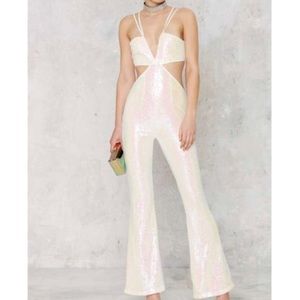 sequined jumpsuit